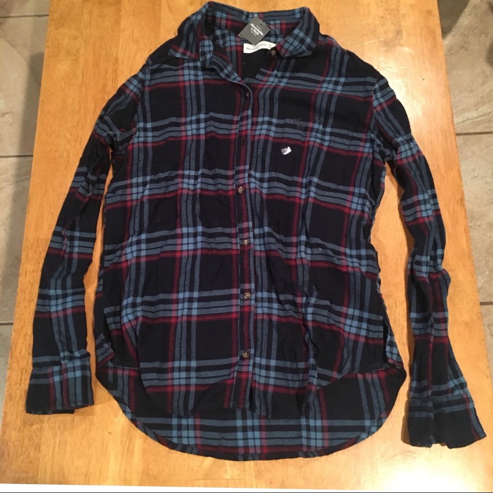 soft navy flannel shirt